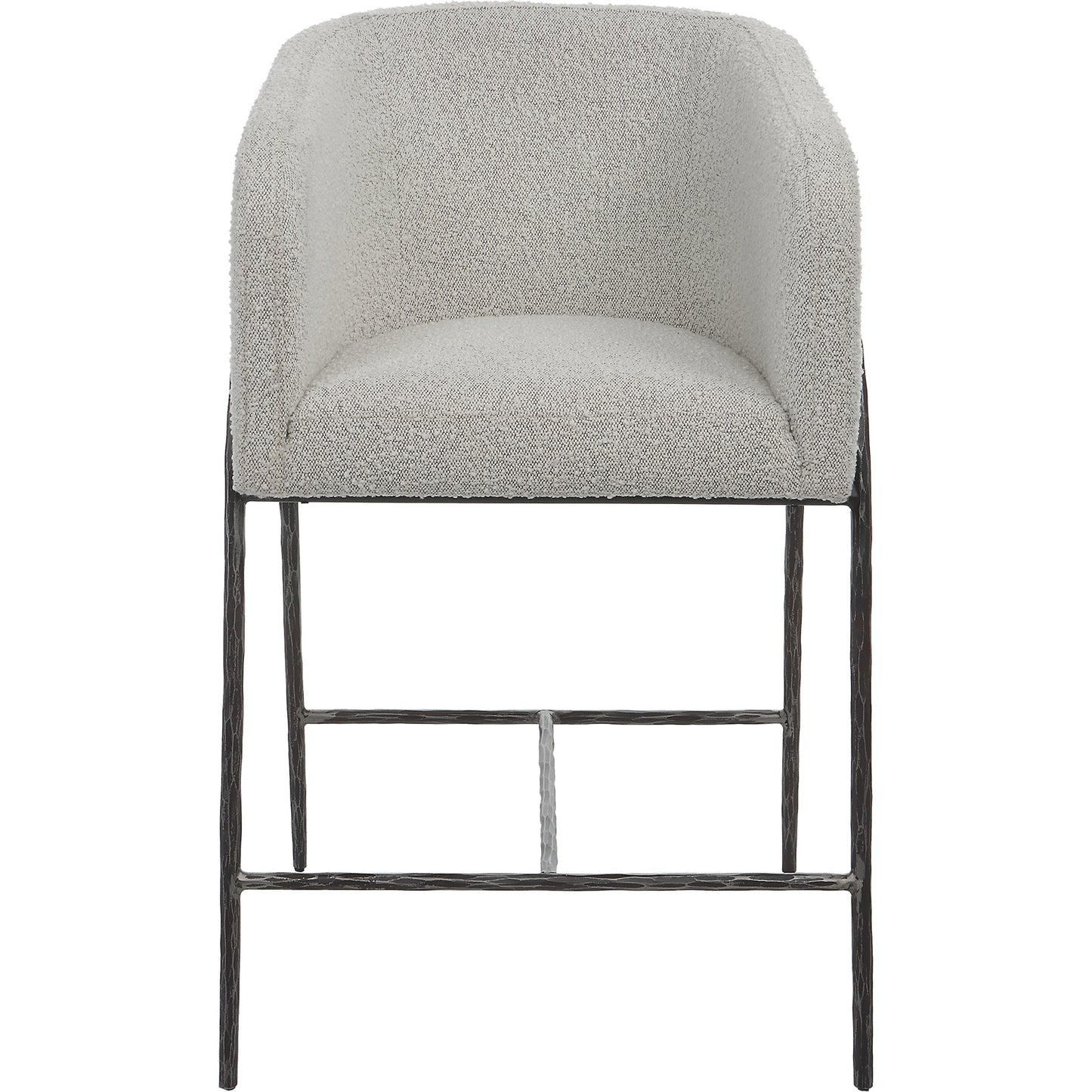 003 SI-1981313 | Additional Silo | Jacobsen Counter Stool by Uttermost in ivory, warm gray and iron. Made from steel, foam, fabric, eucalyptus in a modern style.