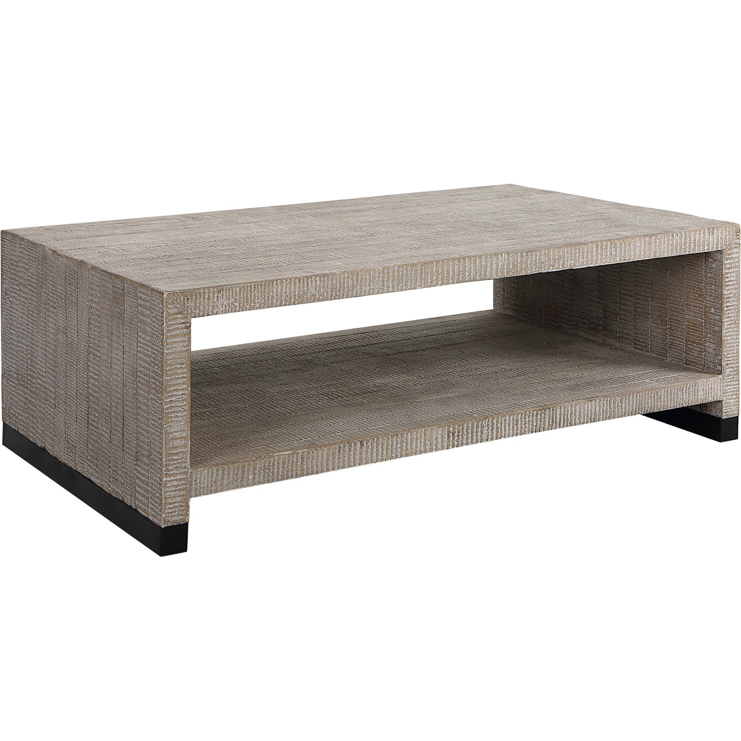 003 SI-1981367 | Additional Silo | Bosk Coffee Table by Uttermost in whitewash natural. Made from pine, fir, mdf, steel in a modern style.