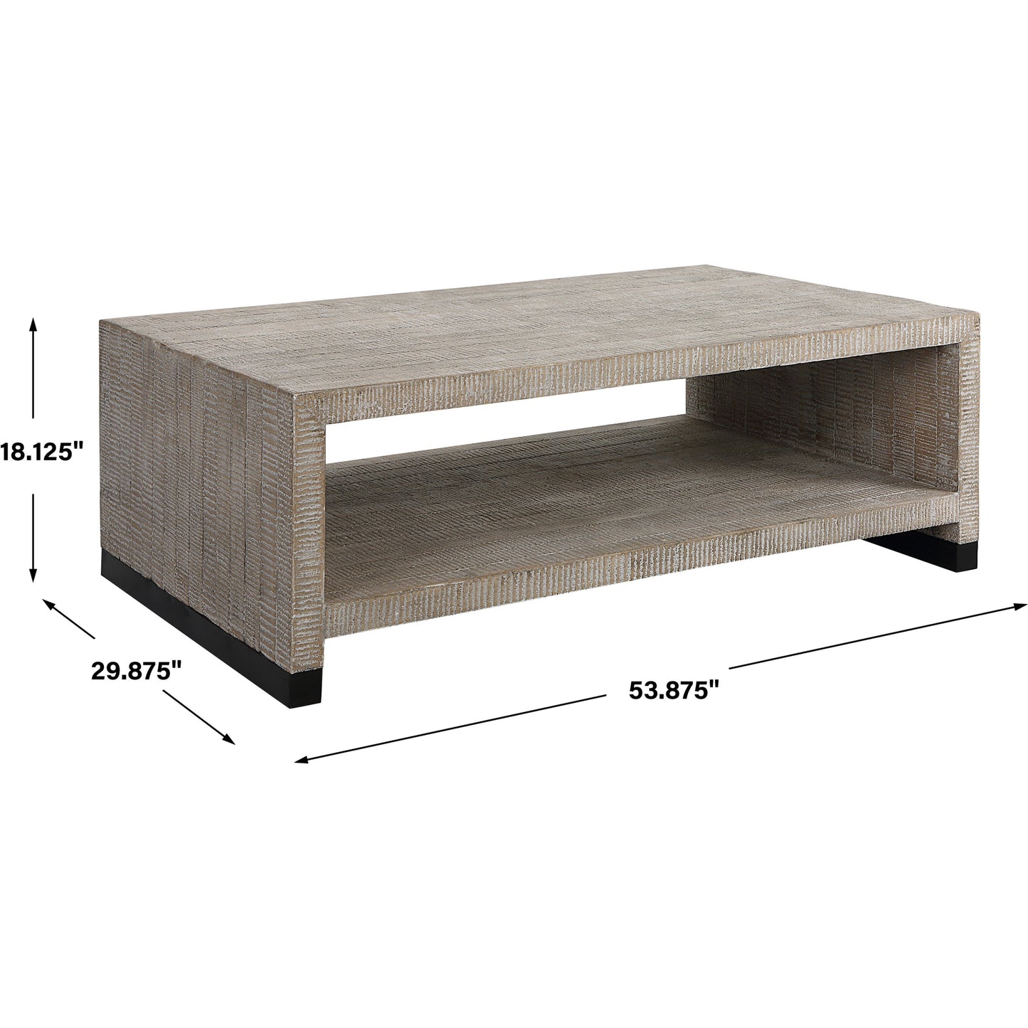 004 SI-1981367 | Additional Silo | Bosk Coffee Table by Uttermost in whitewash natural. Made from pine, fir, mdf, steel in a modern style.