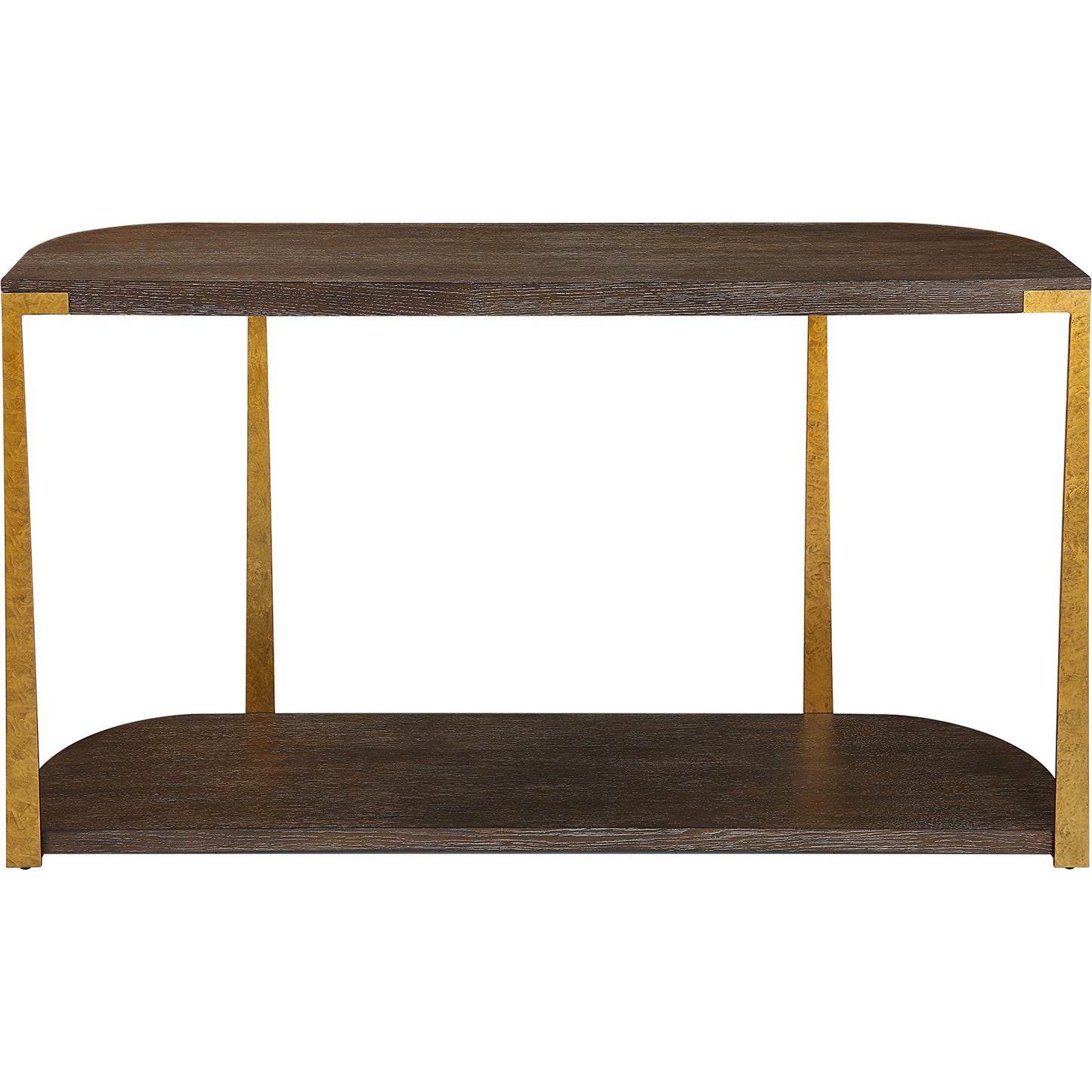 006 SI-1981381 | Additional Silo | Palisade Console Table by Uttermost in coffee, antique gold. Made from mdf, oak veneer, metal in a modern style.
