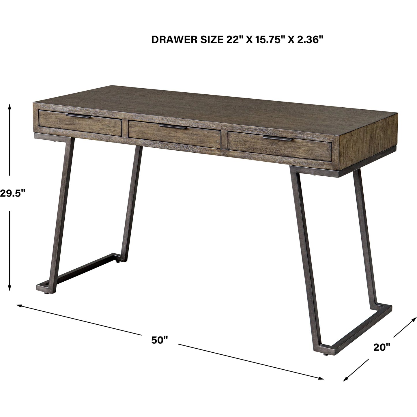 003 SI-1981363 | Additional Silo | Comrade Desk by Uttermost in natural mango, light gray. Made from java mix wood, veneer, metal, plywood in a transitional style.