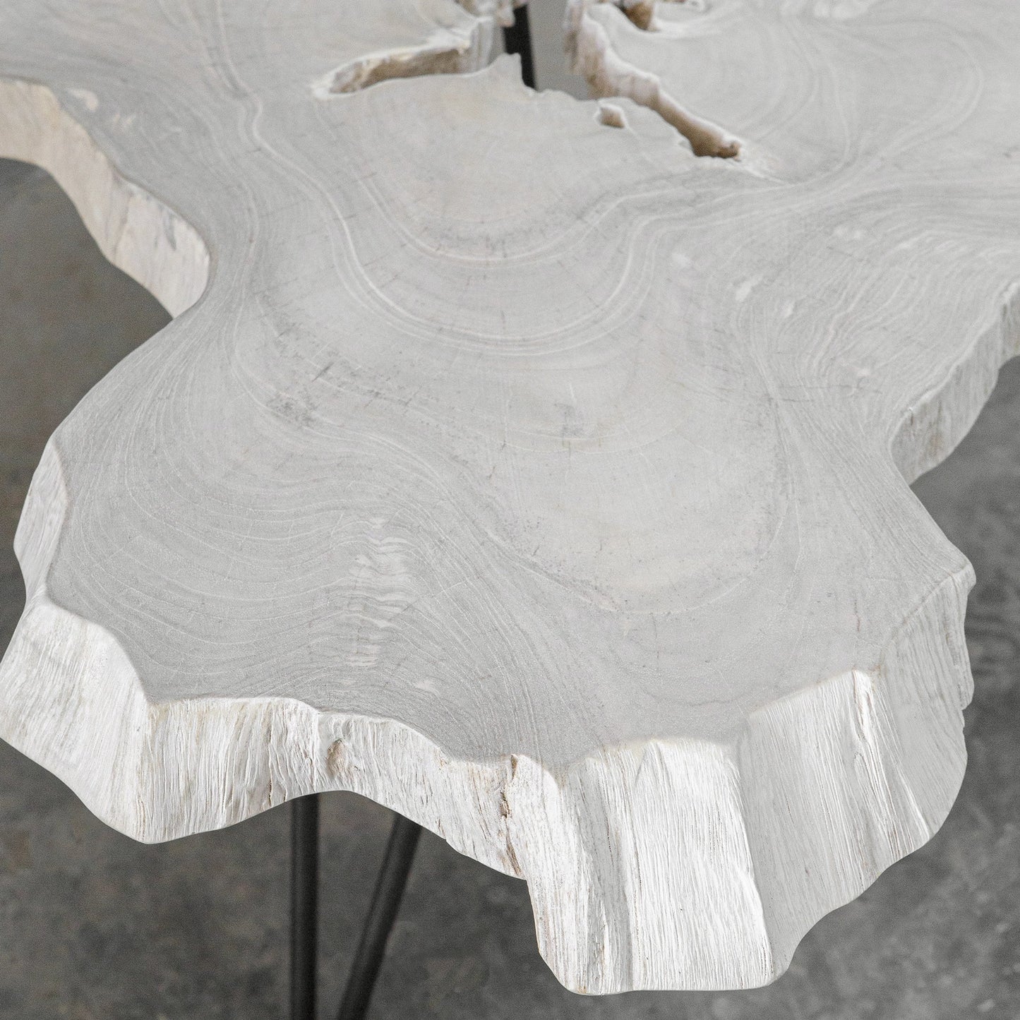 004 SI-1981378 | Additional Silo | Trillium Coffee Table by Uttermost in bleached. Made from teak root with metal in a modern style.