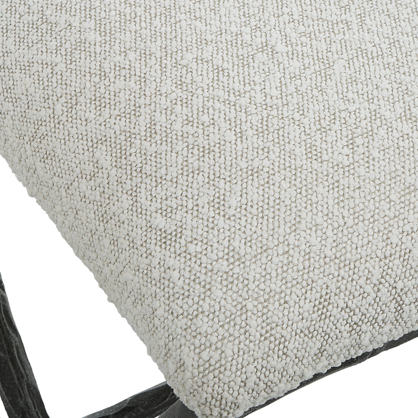 006 SI-1981323 | Additional Silo | Brisby Fabric Bench by Uttermost in ivory, gray and charcoal. Made from cast iron, mdf, foam, fabric in a modern style.