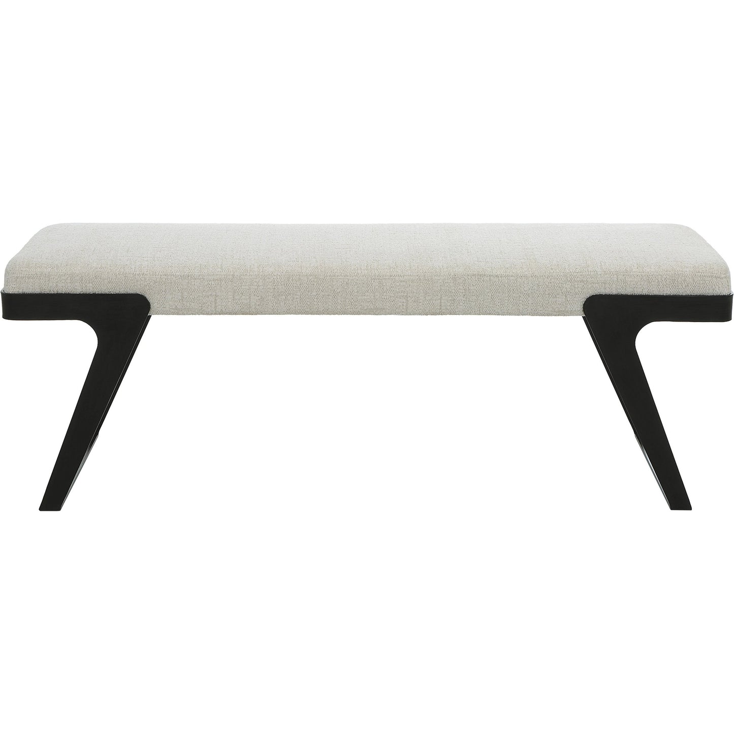 002 SI-1981329 | Additional Silo | Hover Bench by Uttermost in white and black. Made from iron, mdf, foam, fabric in a modern style.