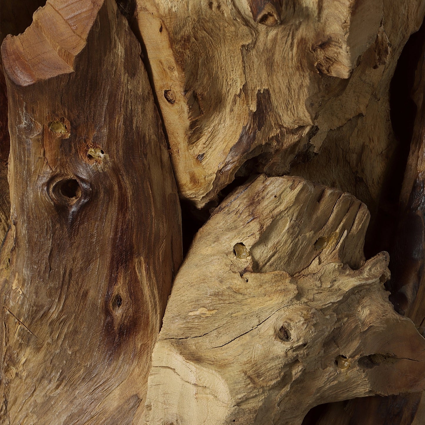 003 SI-1981280 | Additional Silo | Driftwood Coffee Table by Uttermost. Made from teak root, glass in a rustic style.
