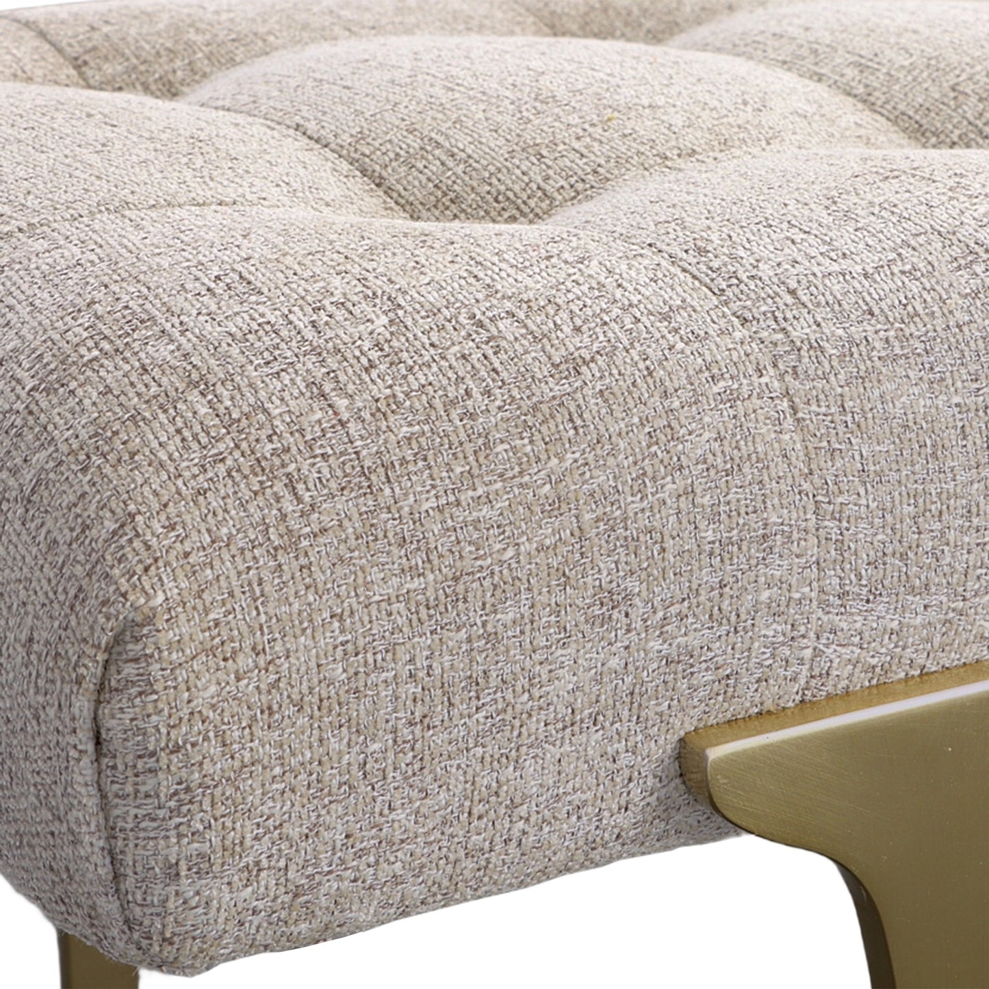 005 SI-1981333 | Additional Silo | Imperial Bench by Uttermost in light gray and satin champagne. Made from iron, mdf, polyester, foam in a modern style.