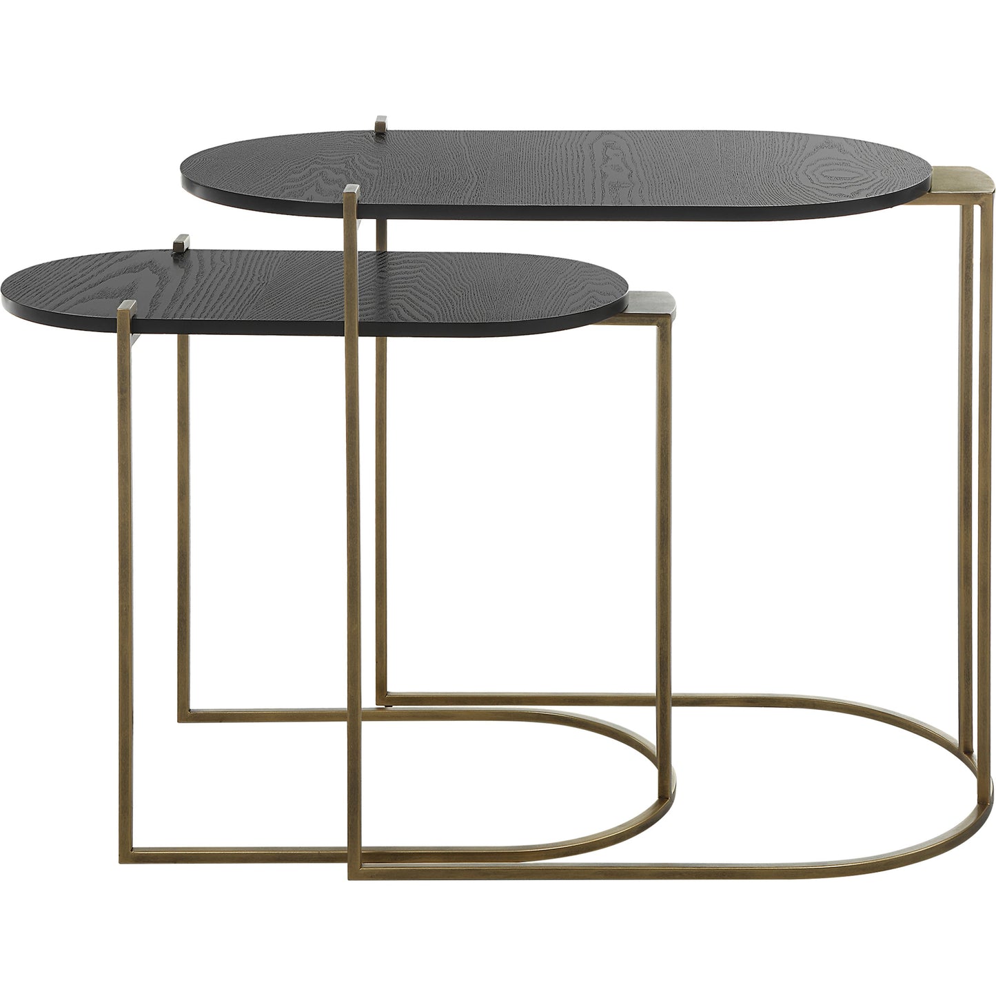 003 SI-1981285 | Additional Silo | Aztec Nesting Tables by Uttermost in antique brass, ebony. Made from iron, mdf, ash in a modern style.