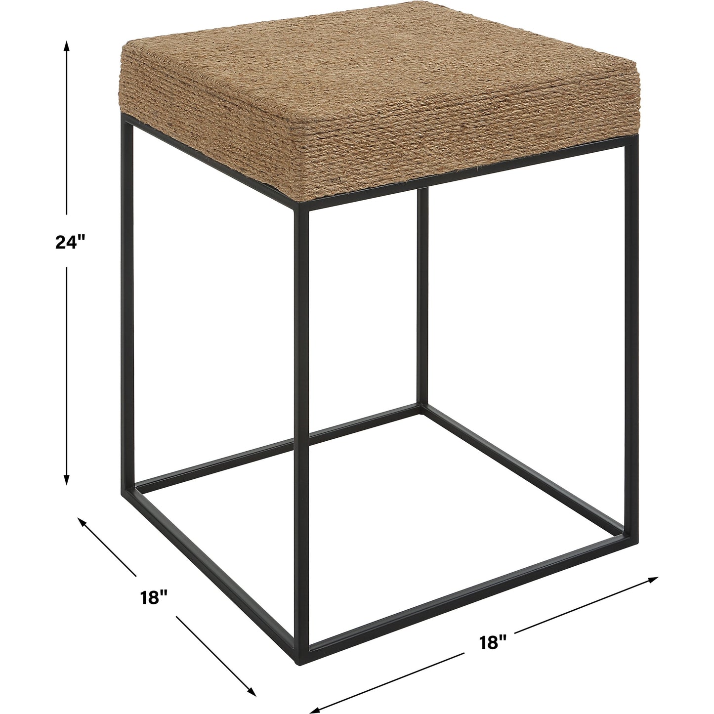 003 SI-1981287 | Additional Silo | Laramie Accent Table by Uttermost. Made from mdf, iron, rope in a cottage & farmhouse style.