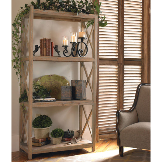 Stratford Reclaimed Wood Etagere by Uttermost. Made from reclaimed fir in a cottage & farmhouse style.