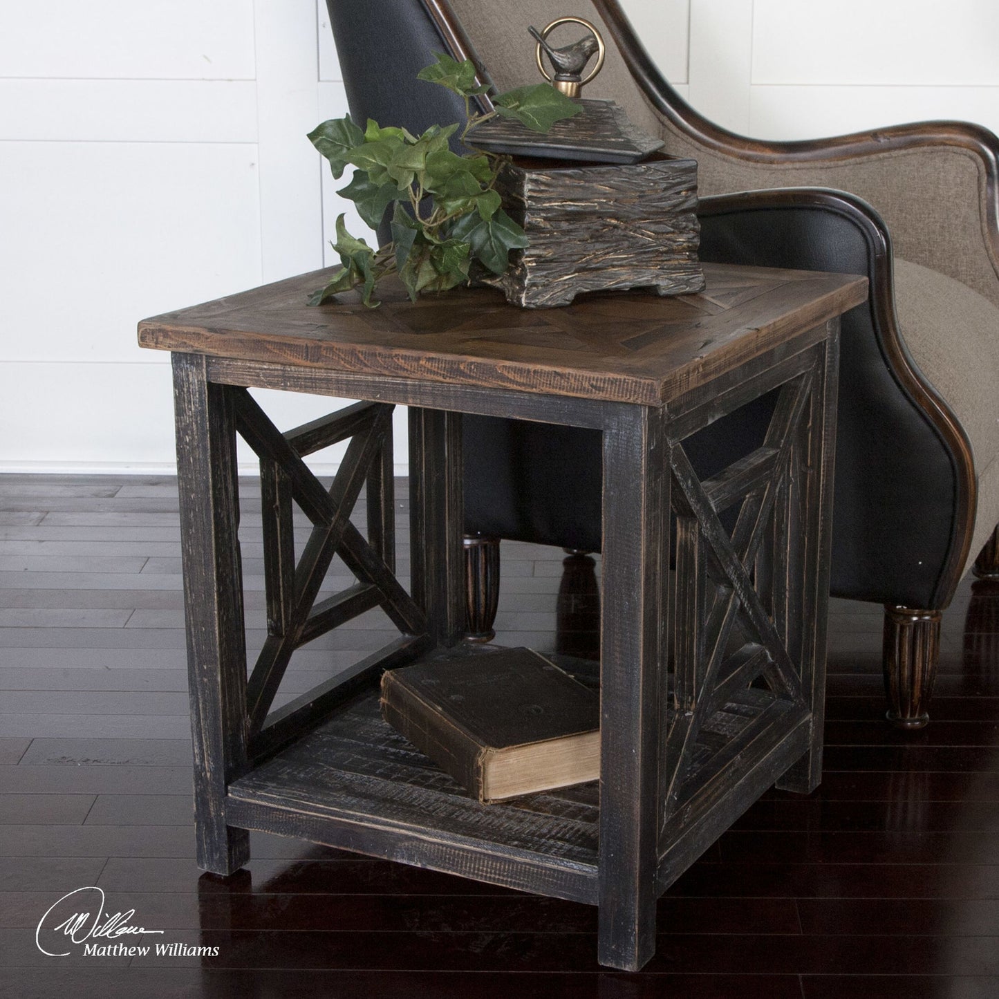 002 S-252970 | Additional Silo | Spiro Reclaimed Wood End Table by Uttermost. Made from reclaimed fir in a cottage & farmhouse style.