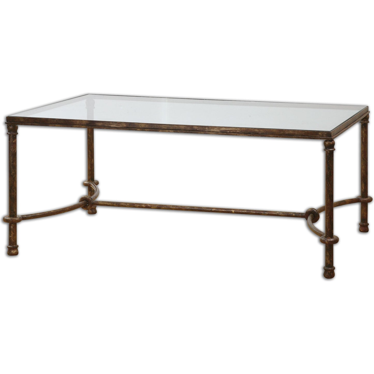 003 S-252991 | Additional Silo | Warring Iron Coffee Table by Uttermost in iron. Made from metal, tempered glass in a cottage & farmhouse style.