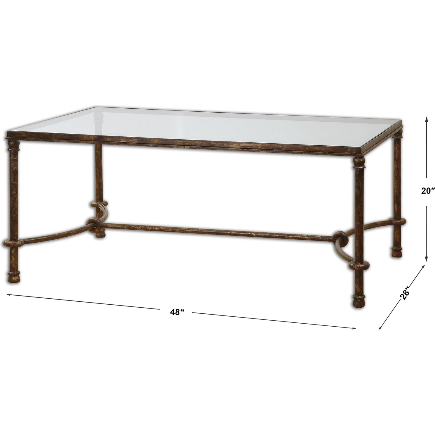 005 S-252991 | Additional Silo | Warring Iron Coffee Table by Uttermost in iron. Made from metal, tempered glass in a cottage & farmhouse style.