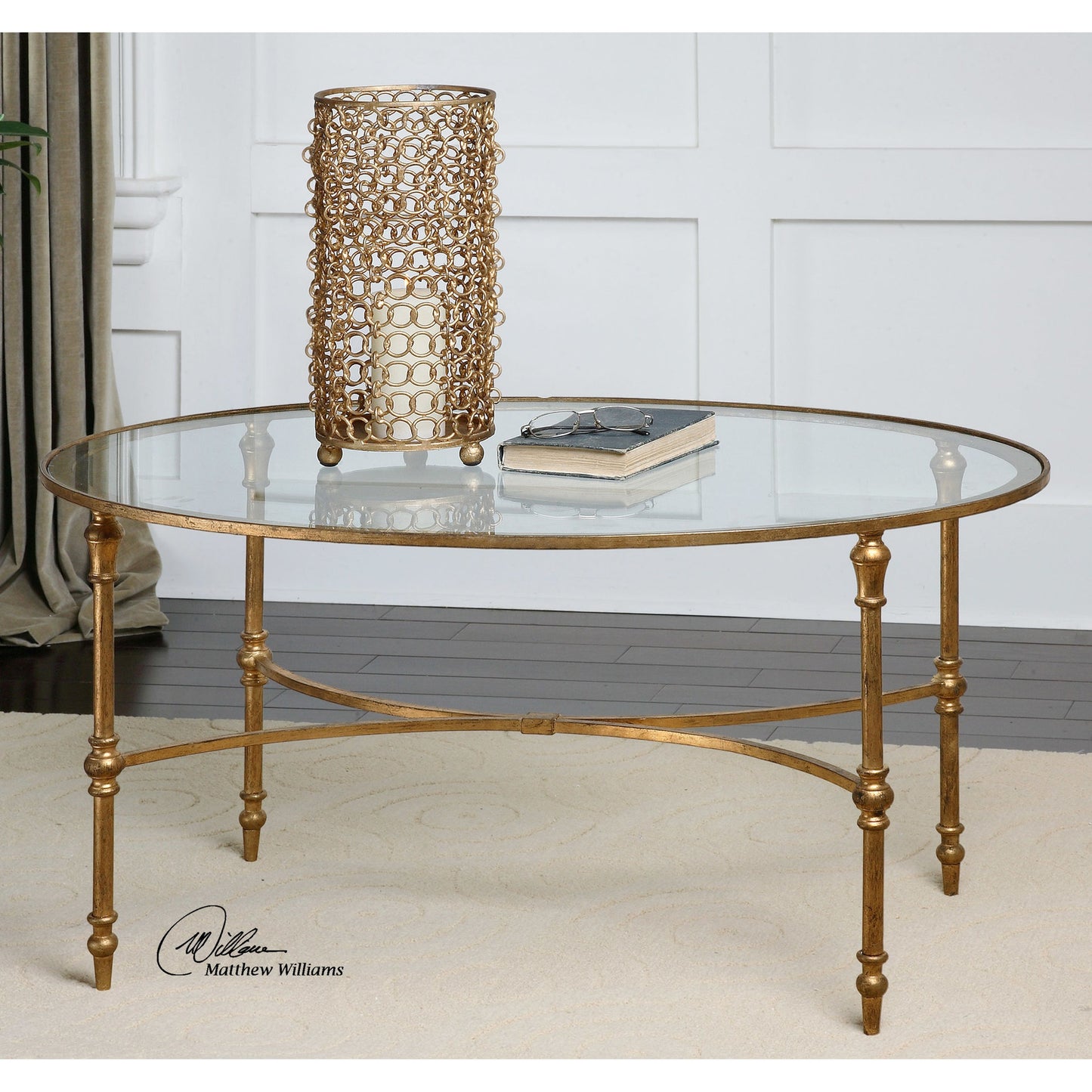 004 S-252994 | Additional Silo | Vitya Glass Coffee Table by Uttermost. Made from metal, tempered glass in a modern style.