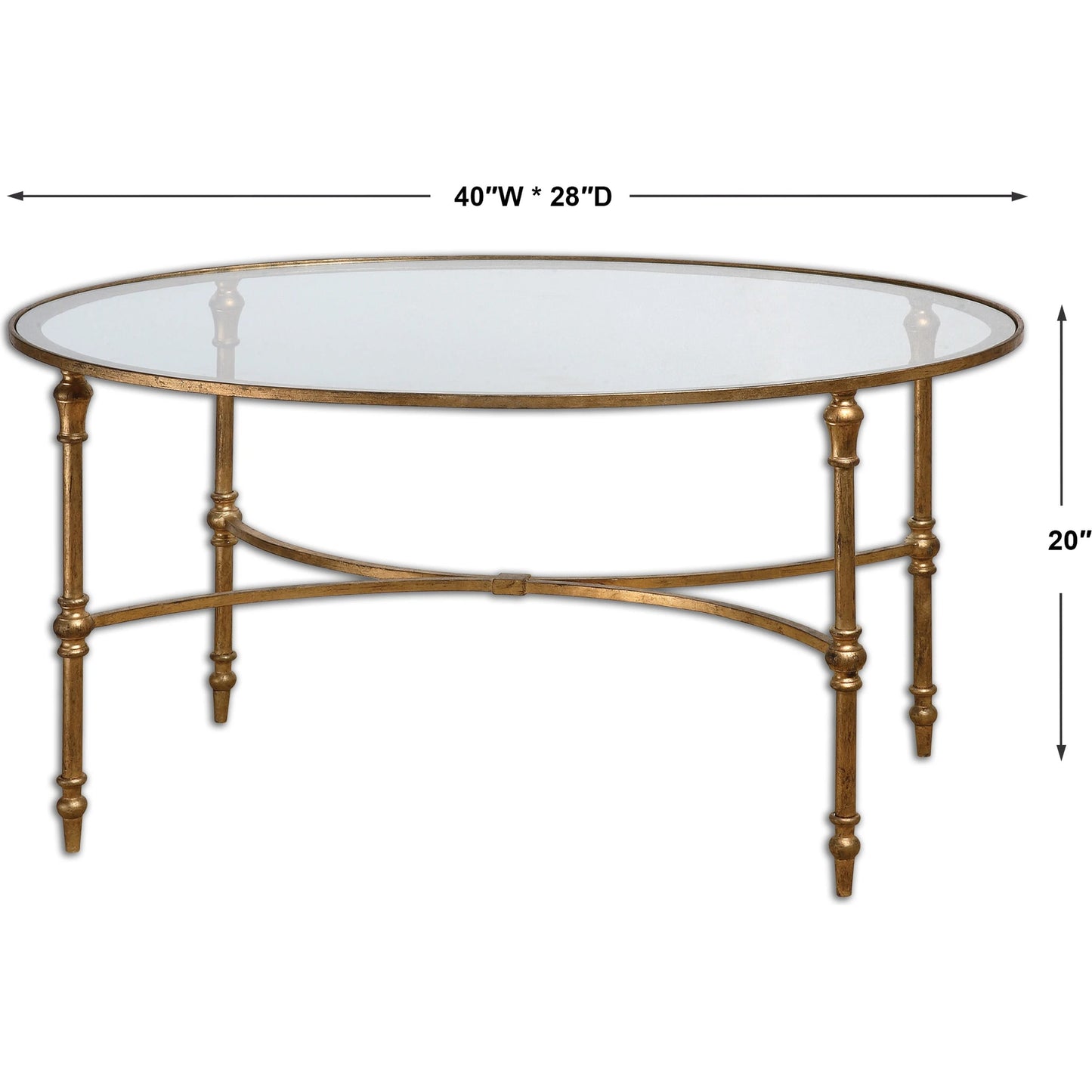 005 S-252994 | Additional Silo | Vitya Glass Coffee Table by Uttermost. Made from metal, tempered glass in a modern style.