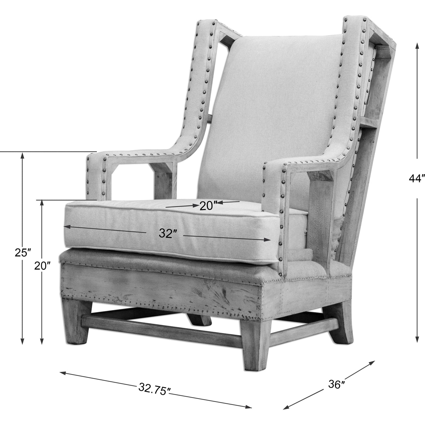 005 S-252927 | Additional Silo | Schafer Armchair by Uttermost. Made from mahogany wood with foam, fabric in a cottage & farmhouse style.