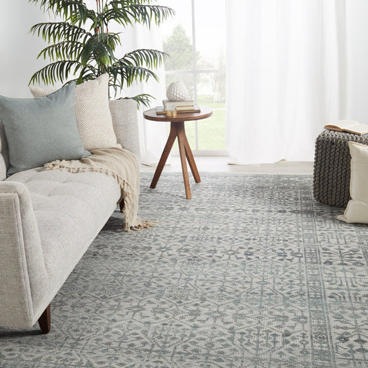 Gaia GAI02 Rug by Jaipur Living in gray, light blue. Made from unique in a unique style.