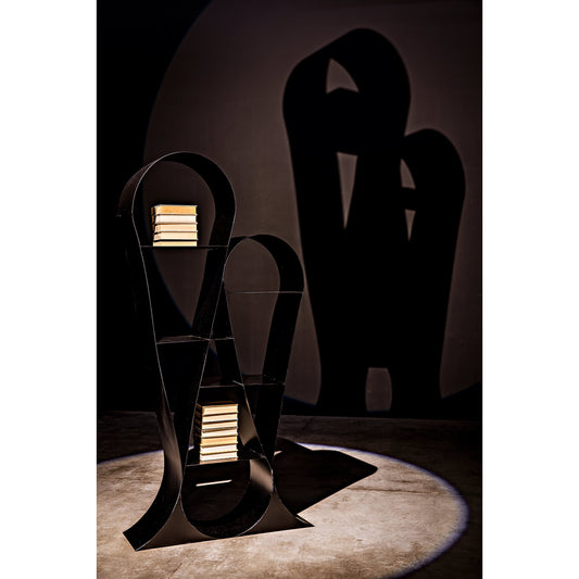 Zaha Bookcase by Noir in black. Made from metal in a eclectic & global style.