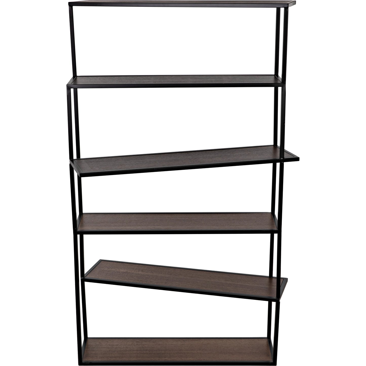 003 SI-1957047 | Additional Silo | Verso Bookcase by Noir in dark walnut, matte black. Made from industrial steel and veneer shelves in a modern style.
