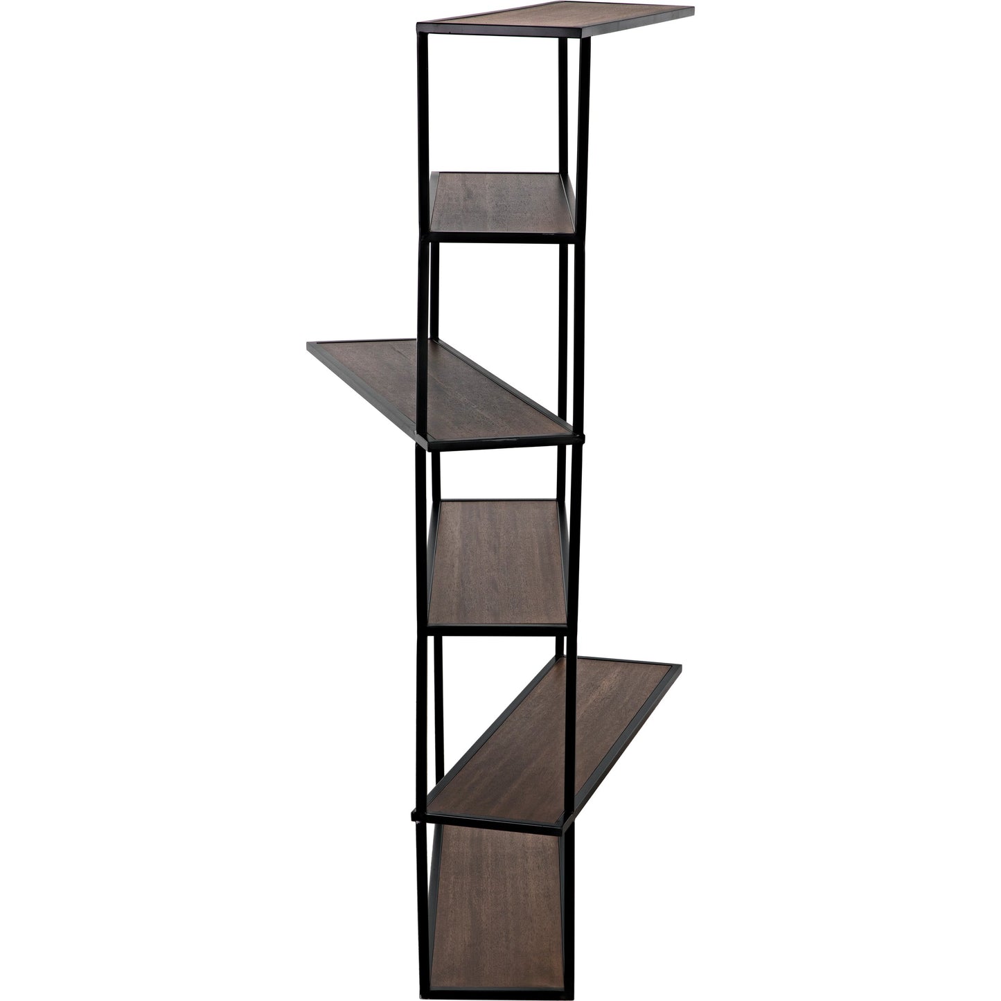 008 SI-1957047 | Additional Silo | Verso Bookcase by Noir in dark walnut, matte black. Made from industrial steel and veneer shelves in a modern style.