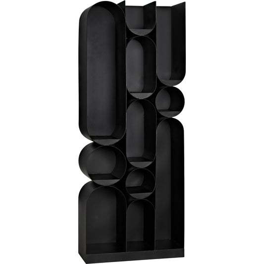 000 SI-1975436 | Primary Silo | Atomic Bookcase by Noir in matte black. Made from industrial steel in a modern style.