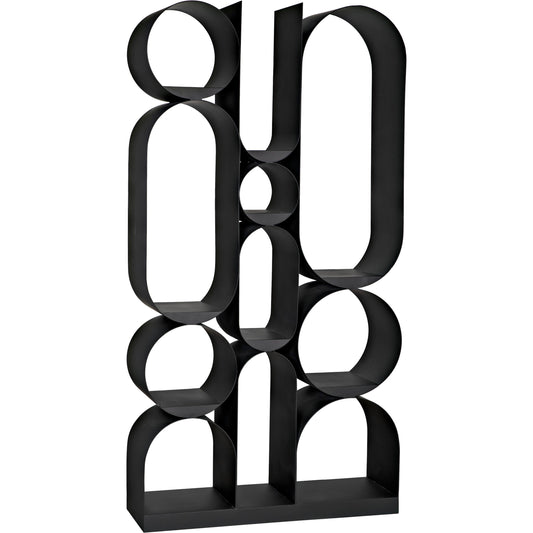 Letty Bookcase by Noir in matte black. Made from industrial steel in a modern style.