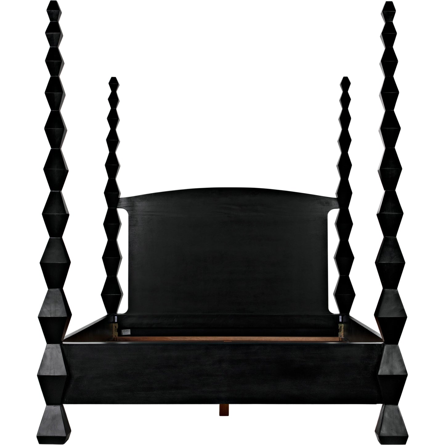 011 SI-1956814 | Additional Silo | Brancusi Bed by Noir in hand rubbed black. Made from mahogany in a eclectic & global style.