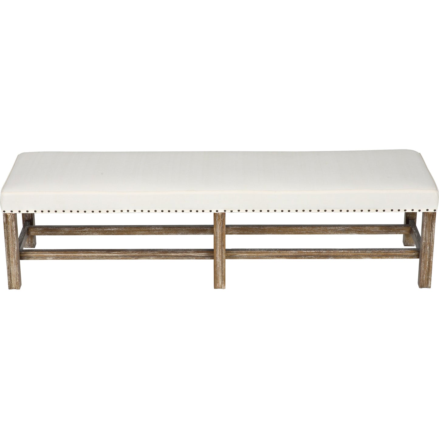 003 S-335524 | Additional Silo | Sweden Bench by Noir in gray wash. Made from mindi in a transitional style.