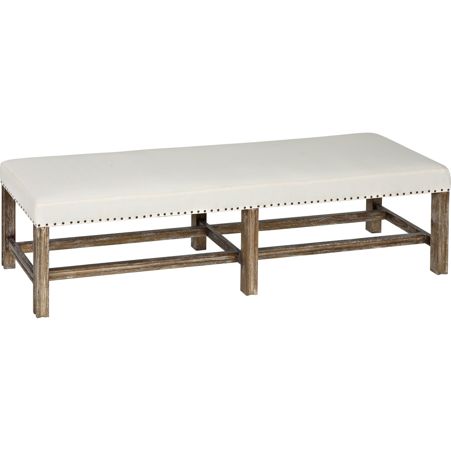 006 S-335524 | Additional Silo | Sweden Bench by Noir in gray wash. Made from mindi in a transitional style.