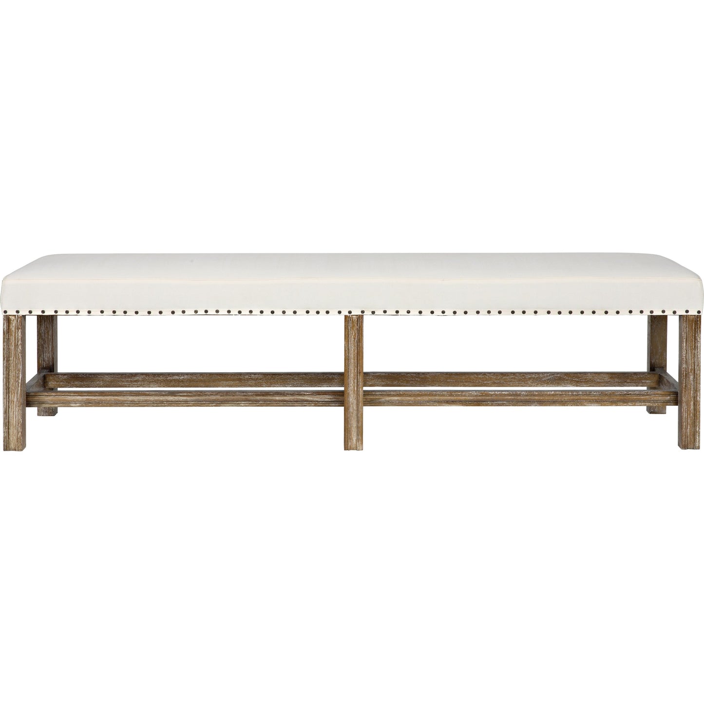 002 S-335524 | Additional Silo | Sweden Bench by Noir in gray wash. Made from mindi in a transitional style.
