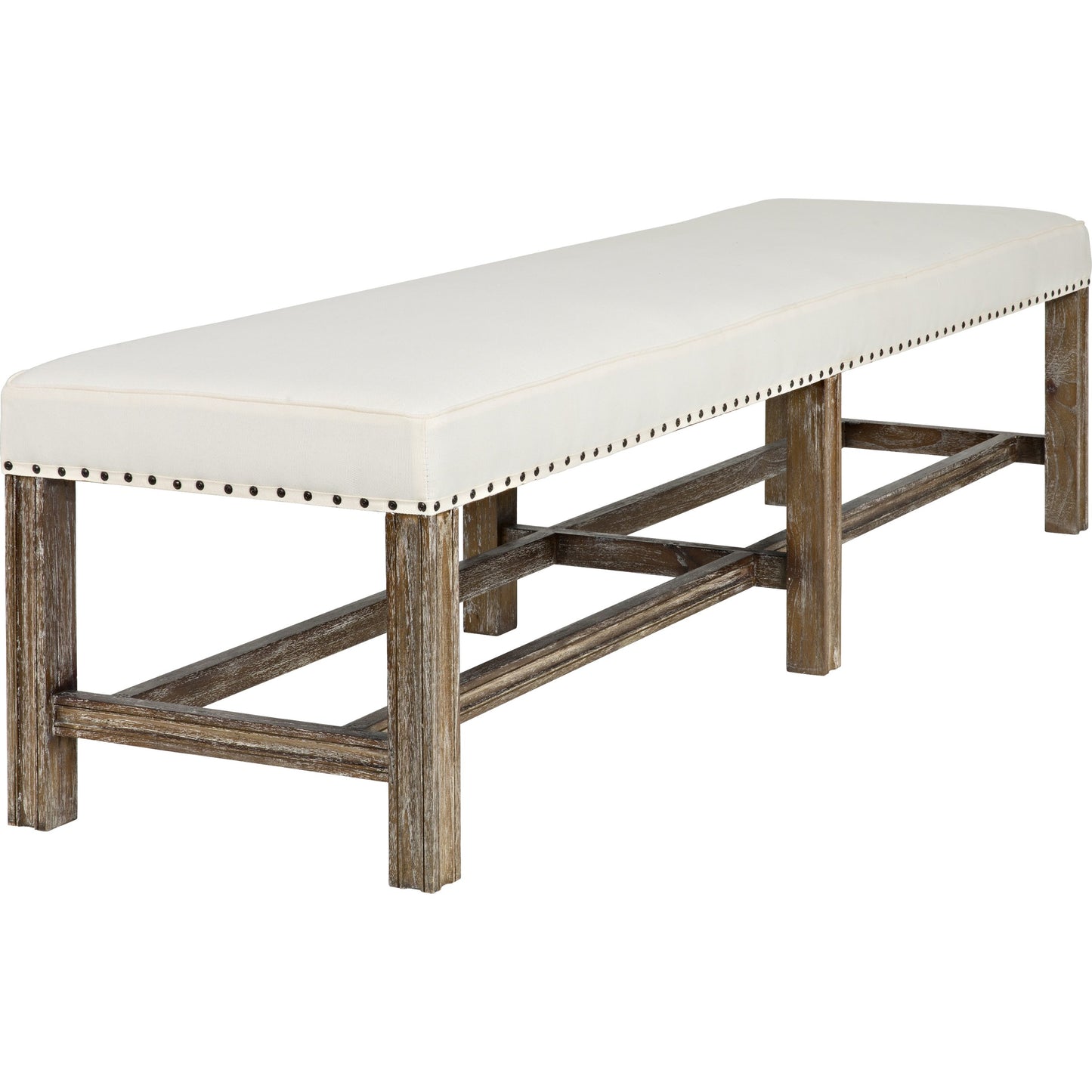 007 S-335524 | Additional Silo | Sweden Bench by Noir in gray wash. Made from mindi in a transitional style.