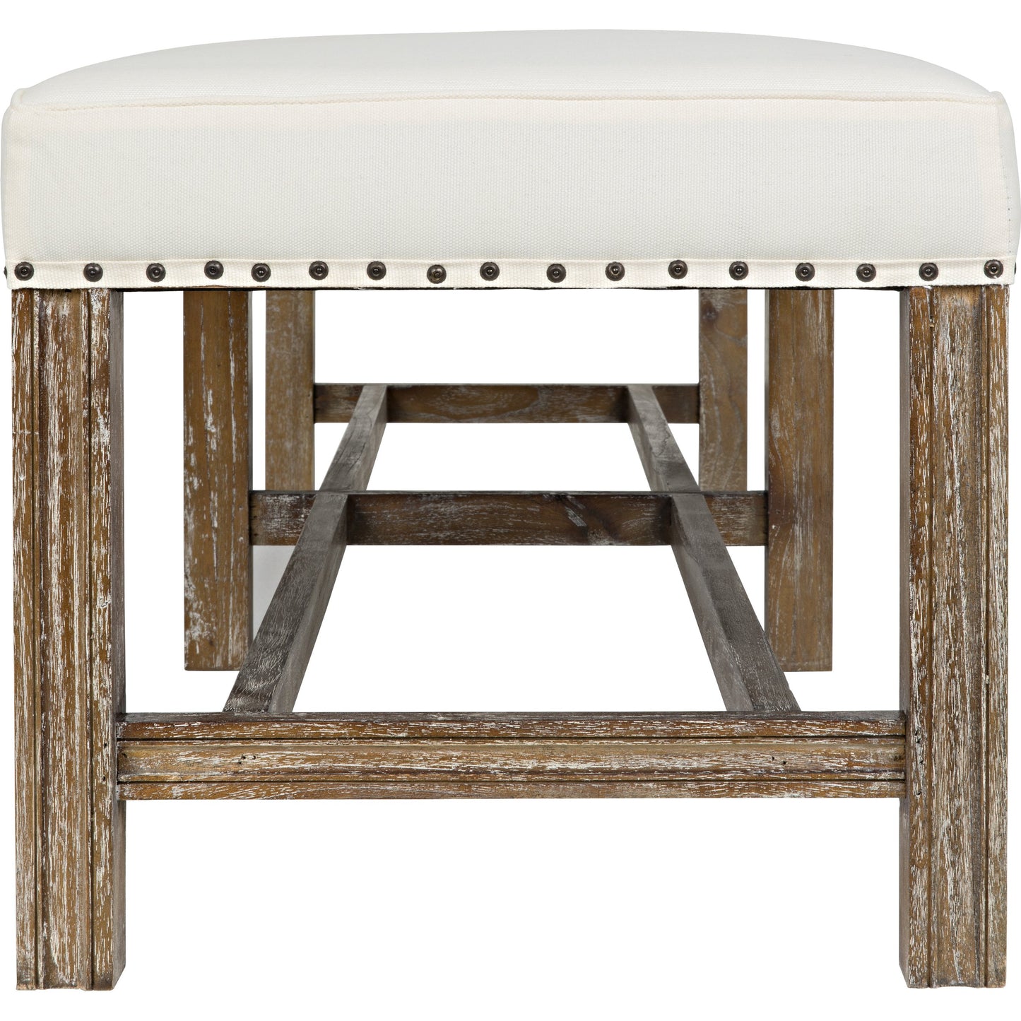 008 S-335524 | Additional Silo | Sweden Bench by Noir in gray wash. Made from mindi in a transitional style.