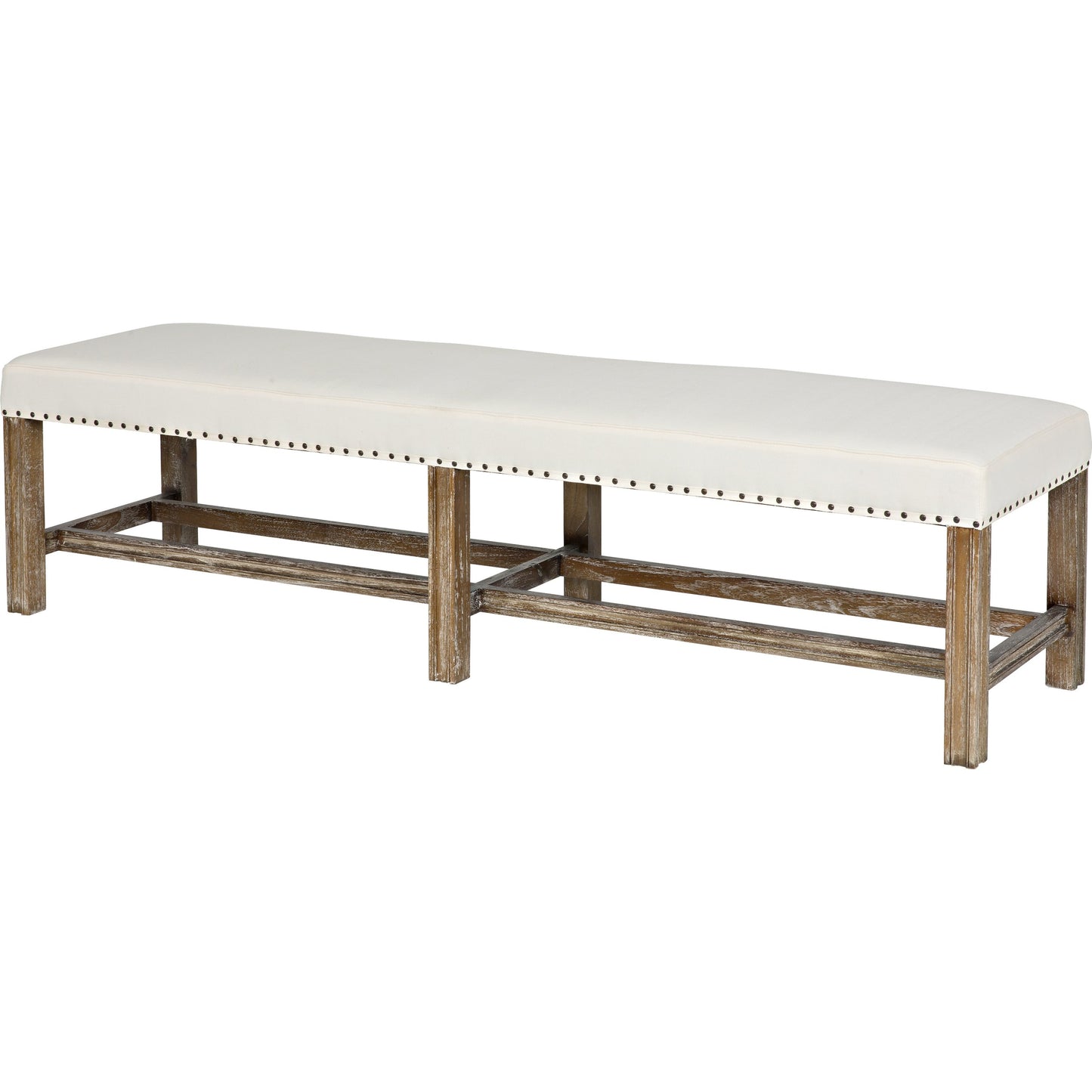 010 S-335524 | Additional Silo | Sweden Bench by Noir in gray wash. Made from mindi in a transitional style.
