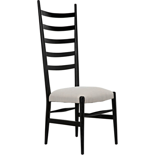 Ladder Chair by Noir in hand rubbed black. Made from mahogany in a cottage & farmhouse style.