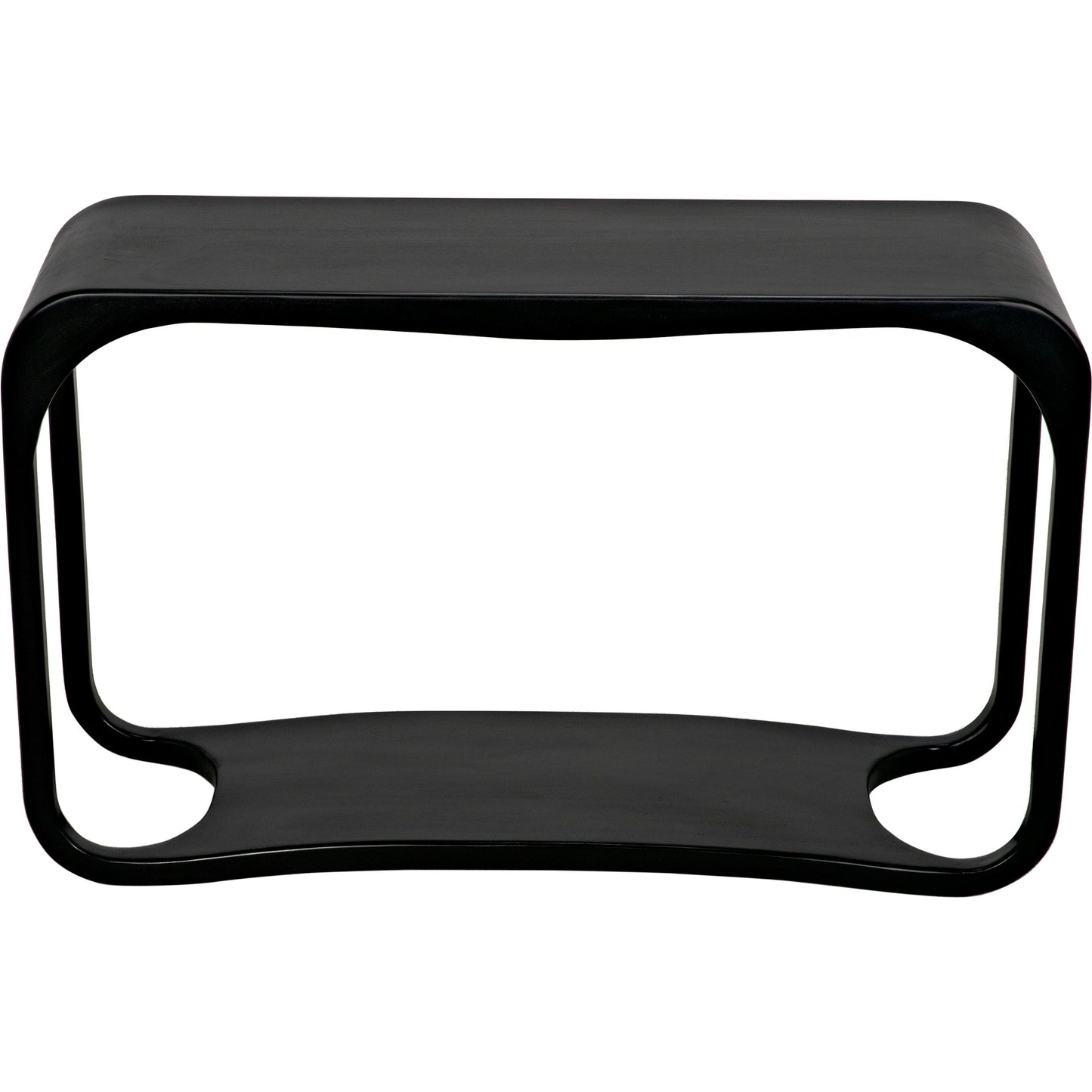 004 S-335140 | Additional Silo | Milena Console by Noir in hand rubbed black. Made from mahogany in a modern style.
