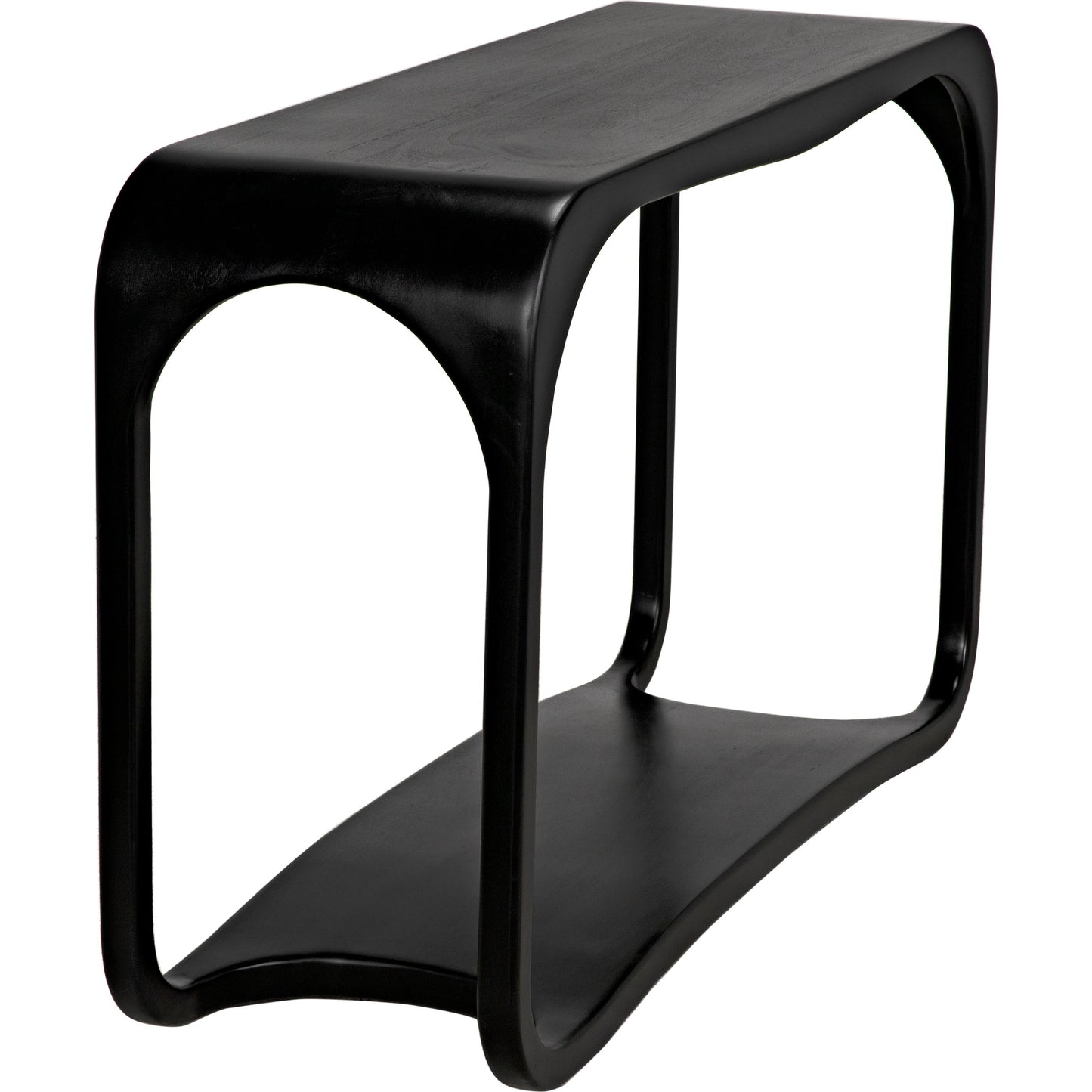 005 S-335140 | Additional Silo | Milena Console by Noir in hand rubbed black. Made from mahogany in a modern style.