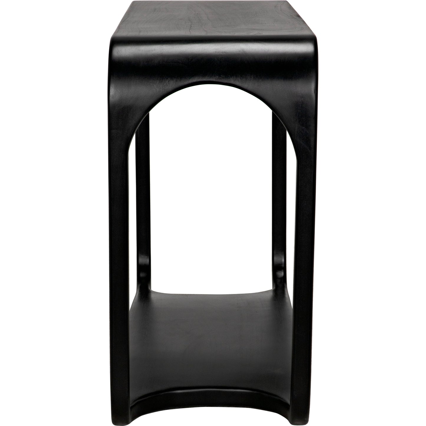 006 S-335140 | Additional Silo | Milena Console by Noir in hand rubbed black. Made from mahogany in a modern style.