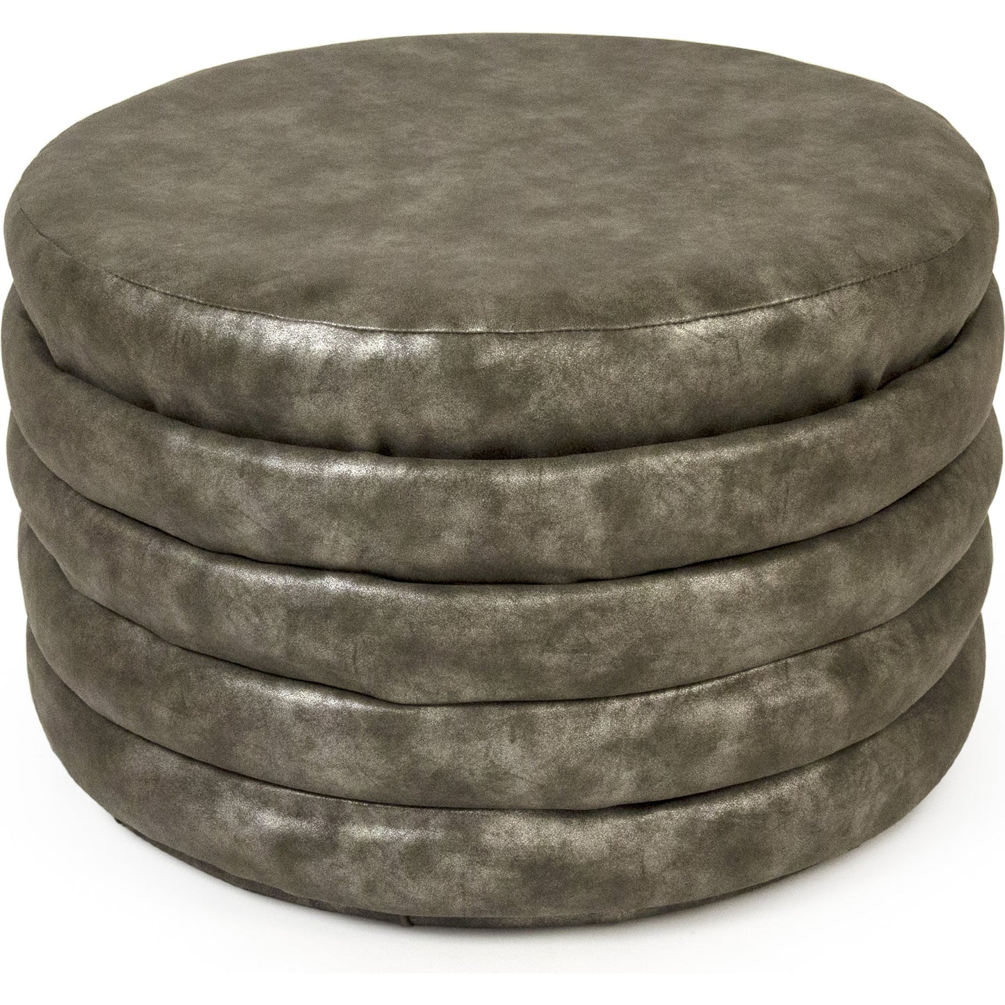 002 SR-900141 | Additional Silo | Distressed Grey Ottoman by Zentique in distressed grey and distressed grey pu. Made from distressed grey pu in a modern style.