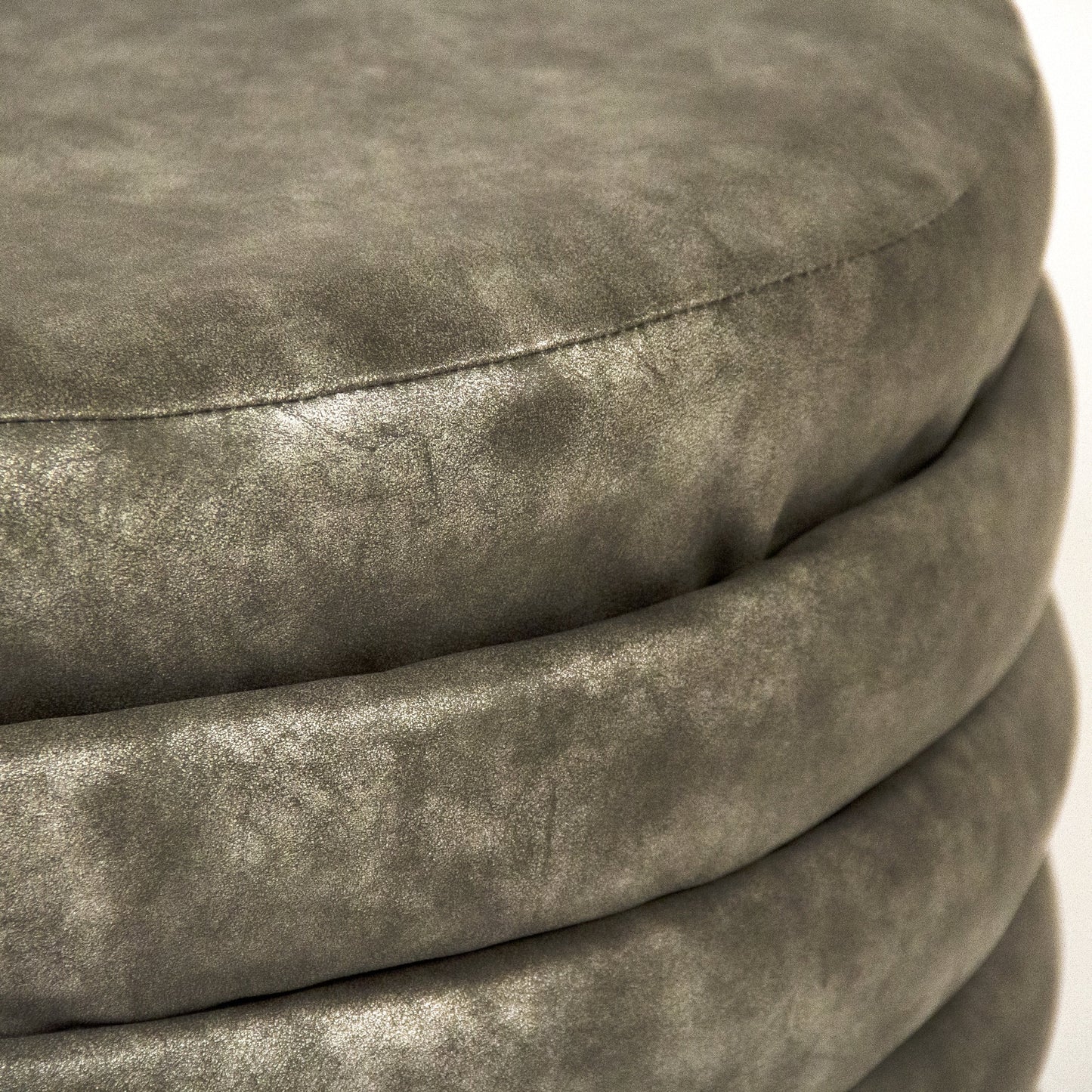 003 SR-900141 | Additional Silo | Distressed Grey Ottoman by Zentique in distressed grey and distressed grey pu. Made from distressed grey pu in a modern style.