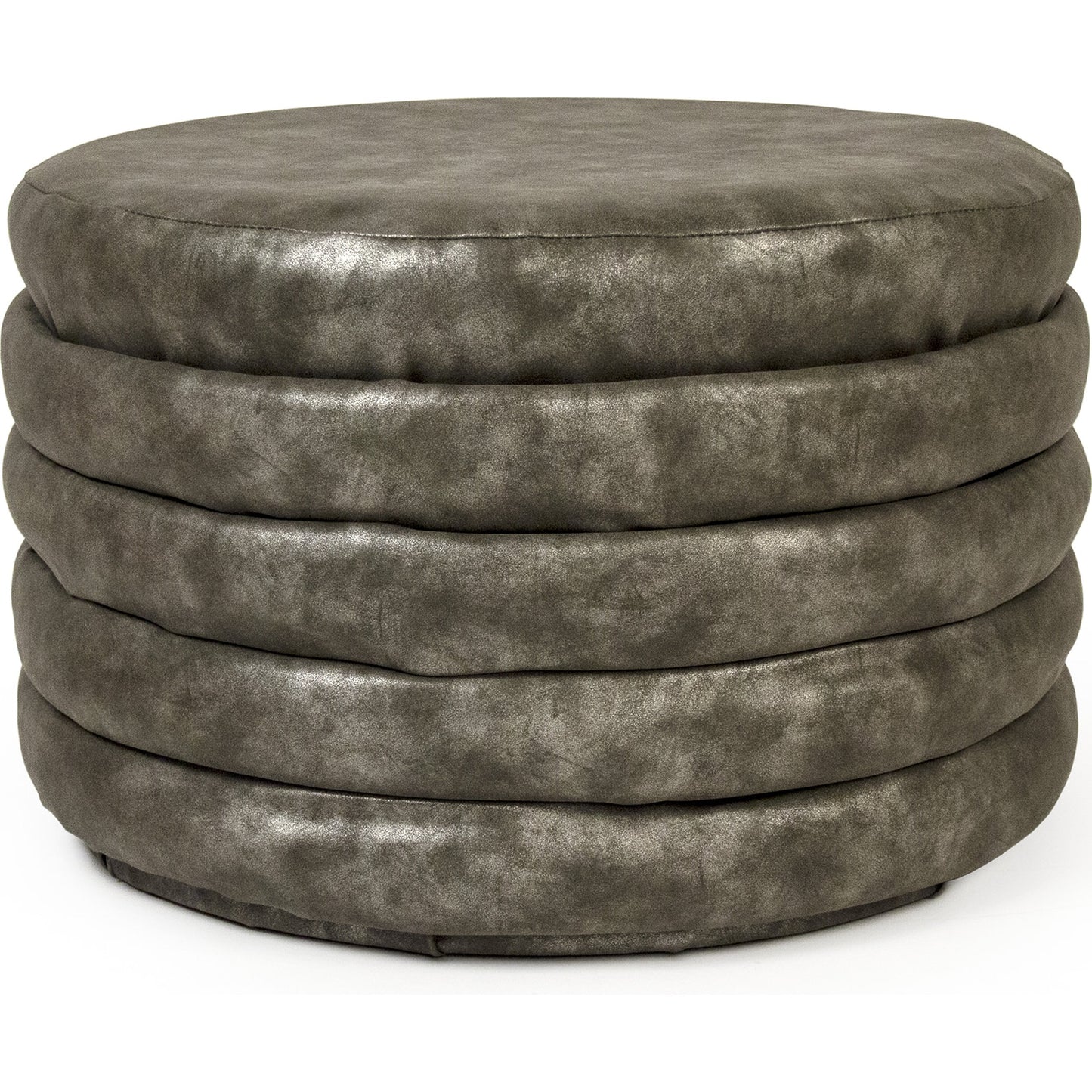 001 SR-900141 | Additional Silo | Distressed Grey Ottoman by Zentique in distressed grey and distressed grey pu. Made from distressed grey pu in a modern style.