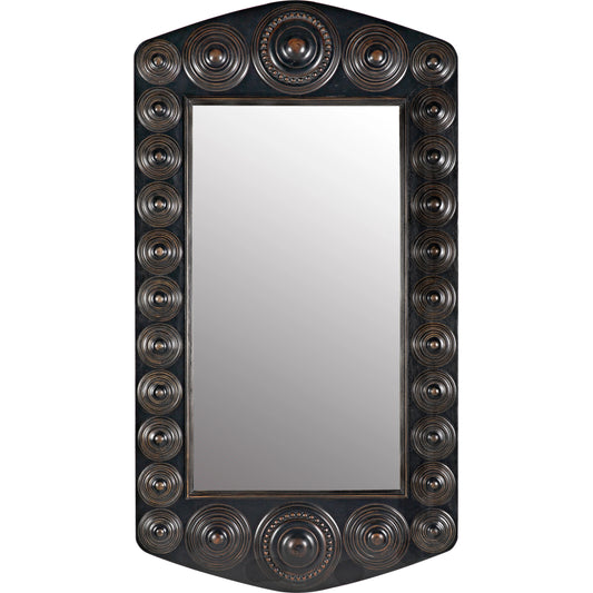 Nanna Mirror by Noir in hand rubbed black. Made from mahogany in a modern style.