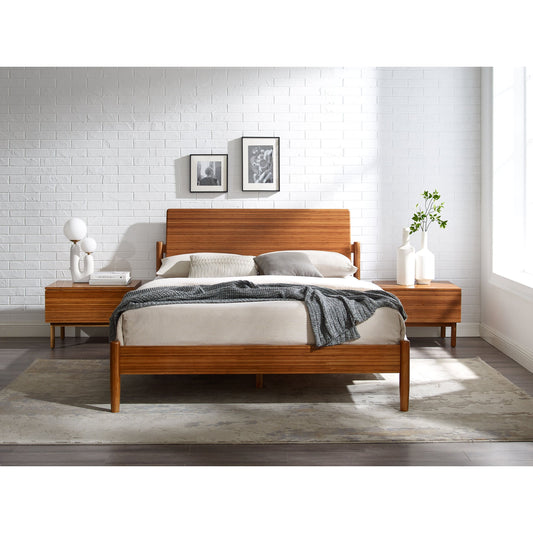 Monterey Platform Bed by Greenington in amber. Made from solid moso bamboo in a modern style.