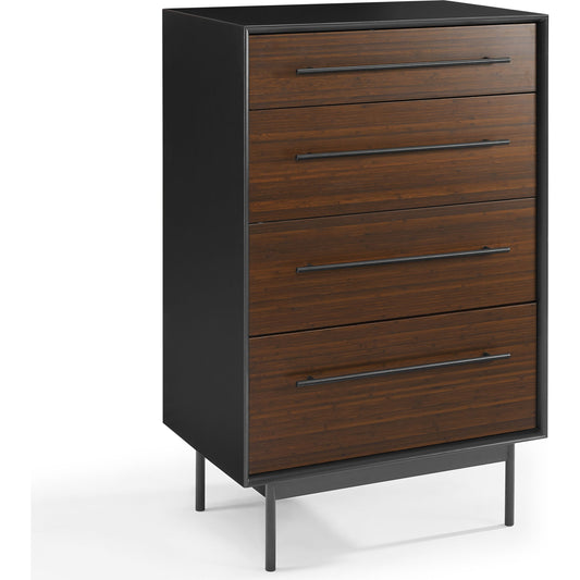 Park Avenue 4 Drawer High Chest by Greenington in ruby. Made from solid moso bamboo in a modern style.