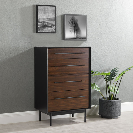 Park Avenue 4 Drawer High Chest by Greenington in ruby. Made from solid moso bamboo in a modern style.