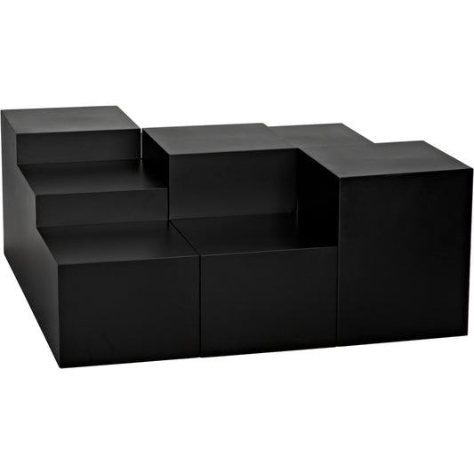 001 SI-1957027 | Primary Silo | Stein Coffee Table by Noir in matte black. Made from industrial steel in a modern style.