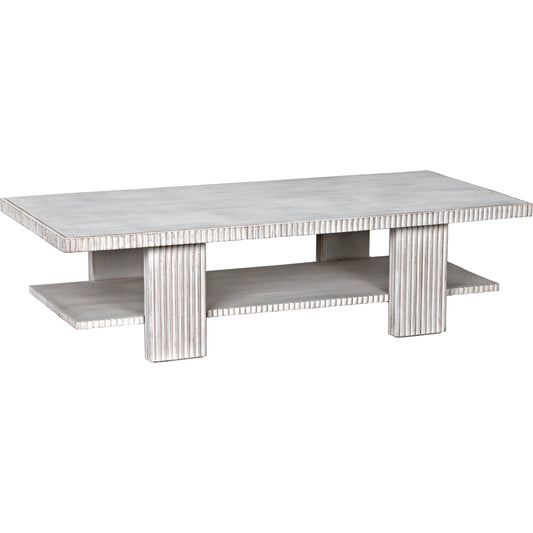 Humphrey Coffee Table by Noir in white wash. Made from mahogany in a modern style.