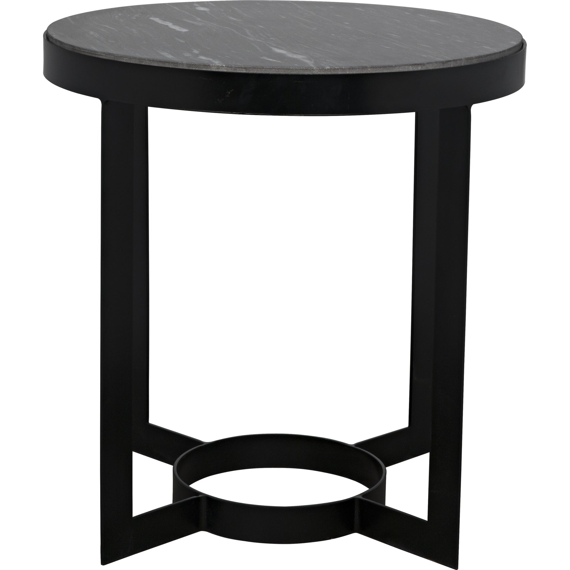 Parker Side Table by Noir in metal, black marble. Made from metal, marble in a transitional style.