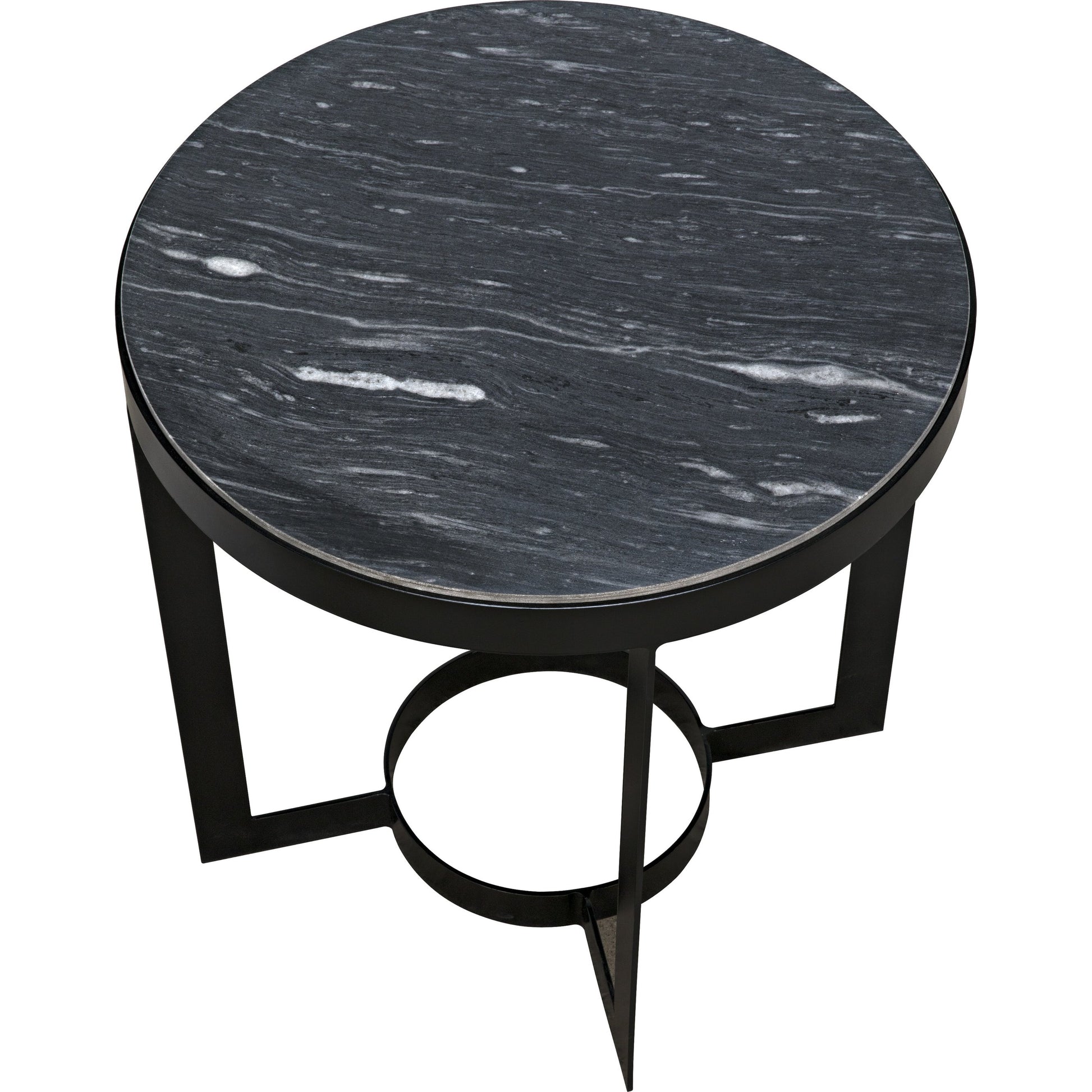 Parker Side Table by Noir in metal, black marble. Made from metal, marble in a transitional style.