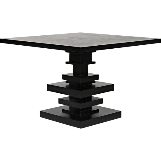 Corum Square Table by Noir in hand rubbed black. Made from mahogany in a modern style.