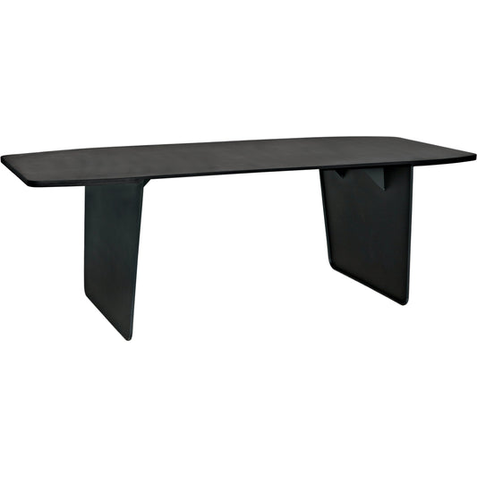 Esprit Dining Table by Noir in matte black. Made from industrial steel in a modern style.