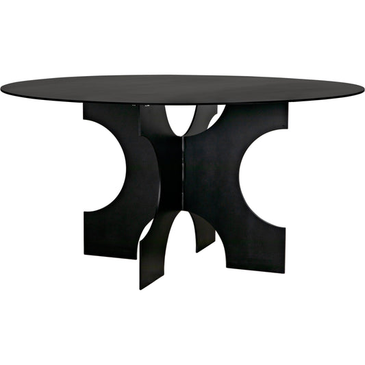 001 SI-1956868 | Primary Silo | Element Dining Table by Noir in matte black. Made from industrial steel in a modern style.